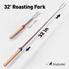 Picture of MalloMe Marshmallow Roasting Sticks - Smores Skewers for Fire Pit Kit - Hot Dog Campfire Marshmellow 32 Inch Long Fork - 5 Pack