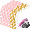 Picture of 12 Pcs Eyelash Cleaning Brush Lash Extension Cleanser Shampoo Soft Makeup Brushes for Blackhead Remover Tool Nose Washing with a Dozen Mascara Brushes Wands,Pink