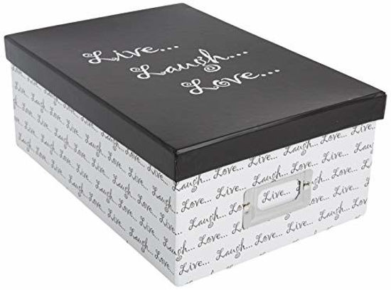 Picture of Pioneer Photo Albums B-1BW Photo Storage Box, Live, Laugh, Love Design