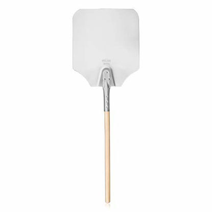 Picture of New Star Foodservice 50165 Aluminum Pizza Peel, Wooden Handle, 12 x 14 inch Blade, 36 inch overall
