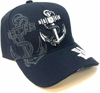 Picture of US Navy Anchor Naval Baseball Cap Hat (Black)