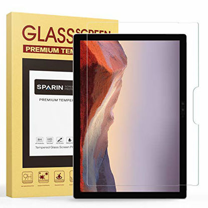 Picture of SPARIN Screen Protector Compatible with Surface Pro 7 Plus/ 7/ 6 /5th Gen/4, Tempered Glass Screen Protector with S Pen Compatible/Scratch Resistant