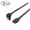 Picture of Cable Matters 3-Pack 90 Degree Right Angle SATA III 6.0 Gbps SATA Cable (SATA 3 Cable) Black - 18 Inches