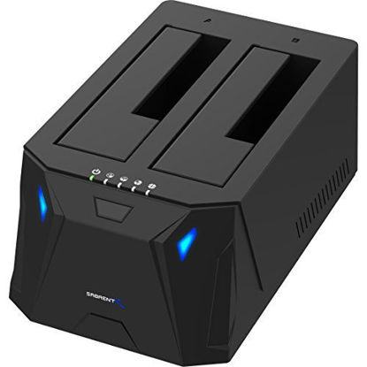 Picture of Sabrent USB 3.0 to SATA I/II/III Dual Bay External Hard Drive Docking Station for 2.5 or 3.5in HDD, SSD with Hard Drive Duplicator/Cloner Function [10TB Support] (EC-HD2B)