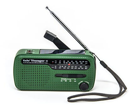 Picture of Best NOAA Portable Solar/Hand Crank AM/FM, Shortwave & NOAA Weather Emergency Radio with USB Cell Phone Charger & LED Flashlight (Green)