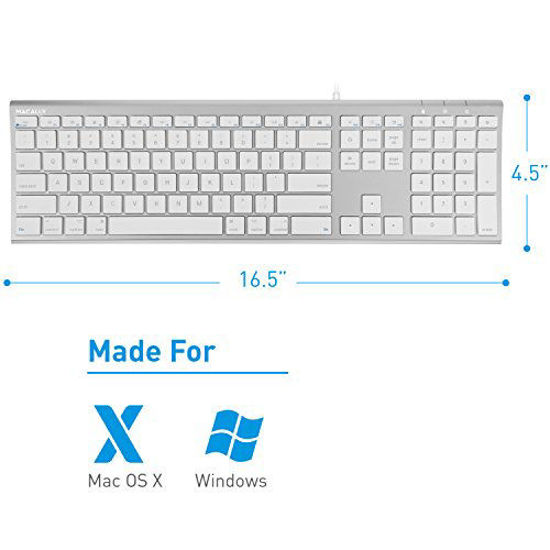 Getuscart Macally Ultra Slim Usb Wired Computer Keyboard Works As Windows Or Mac Wired