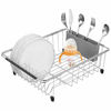 Picture of SANNO Deep & Large Dish Drying Rack Expandable Dishes Drainer Over The Sink Adjustable Arms Dish Drainer,Dish Rack in Sink or On Counter Utensil Silverware Storage Holder, Rustproof Stainless Steel