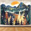 Picture of SENYYI Mountain Tapestry Wall Hanging Forest Trees Art Tapestry Sunset Tapestry Road in Nature Landscape Home Decor for Room (51.2 x 59.1 inches)