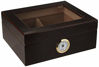 Picture of Desktop Humidor, Capri, with Tempered Glasstop, Cedar Divider, and Brass Ring Glass Hygrometer, Holds 25 to 50 Cigars, by Quality Importers