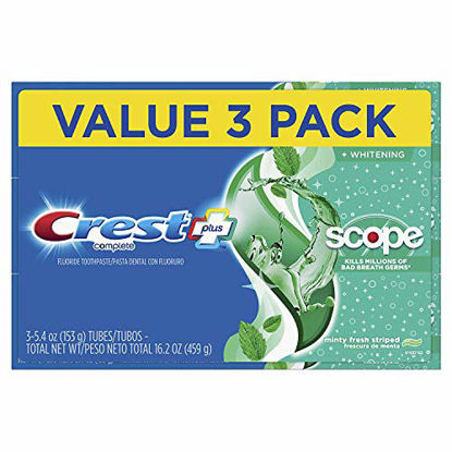 Picture of Crest + Scope Complete Whitening Toothpaste, Minty Fresh, 5.4 oz, Pack of 3