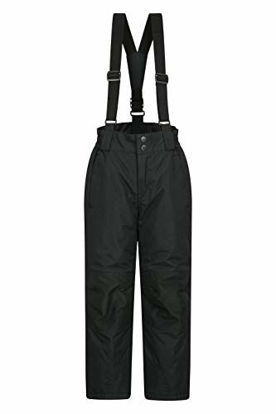 Picture of Mountain Warehouse Raptor Kids Snow Ski Pants - Detachable Suspenders Black 3T-4T