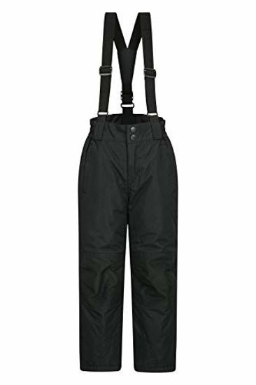 Picture of Mountain Warehouse Raptor Kids Snow Ski Pants - Detachable Suspenders Black 3T-4T