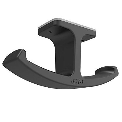 Picture of Headphone Stand Hanger, JOTO Silicone Under Desk Dual Headset Holder Mount Hook Hanger for Gaming Headphone Earphone -Black