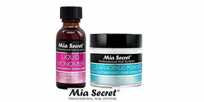 Picture of Mia Secret Acrylic Nail Powder Clear + Liquid Monomer 1 oz Set - USA