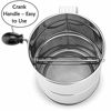 Picture of Flour Sifter 8 Cup Stainless Steel Rotary Hand Crank, Baking Sugar Sifter with 16 Fine Mesh Screen, Corrosion Resistant - Bake & Decorate Cakes, Pies, Pastries, Cupcakes