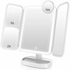 Picture of EASEHOLD Makeup Mirror Vanity Mirror with Lights 38 LED Lighted Mirror 1X/2X/5X/10X Magnification Trifold Mirror with Touch Screen 180 Degree Rotation Dual Power Supply Dimming Lit Cosmetic Mirror