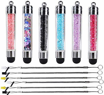 Picture of 6 Pack XRONG Colors Crystal Capacitive Mini Stylus Universal Touch Screen Pen for iPhone7 5s 6s, Samsung Galaxy s5 s4, Smartphones, iPad, iPods, S10,S10+,S10e,S9,S9P,Note9,XR,XS MAX iPhone11 Pro XS XR