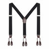 Picture of Mens Brown Button End Suspenders - Adjustable Elastic Y Shape Tuxedo Suspender by AWAYTR (Black)