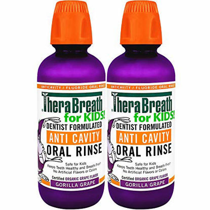 Picture of TheraBreath Kids Anti-cavity Oral Rinse, Organic Gorilla Grape Flavor, 16 Oz, Pack Of 2