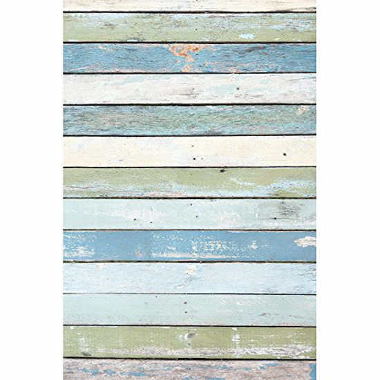 Picture of KonPon 3x5ft Silk Cloth Vintage Colourful Planks Photography Backdrop For Newborn Background KP-076