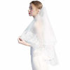 Picture of Two Layer Lace Tulle Silver Sequins Bridal Veil Wedding Veil with Comb From Mily White