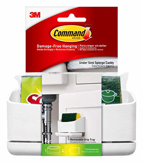 Picture of Command Under Sink Sponge Caddy, 1 Caddy, 4 Strips, White (17609-HWES)