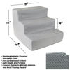 Picture of High Density Foam Pet Stairs 3 Steps with Machine Washable Zippered Removeable Micro-Fiber Cover with non-slip bottom by PETMAKER - Print on Gray