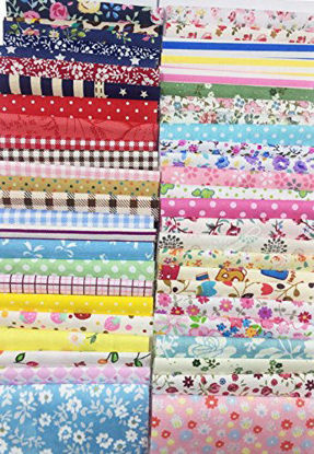 Picture of levylisa 200 PCS 4'' x 4''100% Precut Cotton Fabric Bundles, DIY Sewing Quarters Bundle, Cotton Quarter Fabric Bundle, Precut Fabric, Quilting Fabric Bundles, Precut Quilt Kit, Vintage Sheet Supply