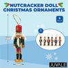 Picture of Juvale 6-Pack of Christmas Tree Decorations - Hanging Wooden Decorations, Nutcracker Doll Christmas Ornaments, Festive Embellishments, 6 Assorted Designs