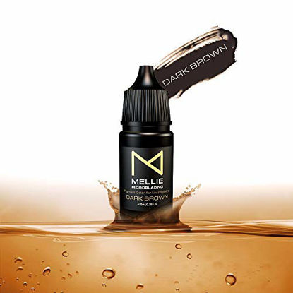 Picture of Mellie Microblading Pigment - Dark Brown 10 ml/.35fl.oz | Medical Grade | No Mixing | Long Lasting Tattoo Ink For Professionals PMU Supplies