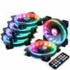 Picture of DS Wireless RF Control RGB LED 120MM Case Fans for PC Cases, CPU Coolers, Radiators System (6pcs RGB Fans, 4th GEN Controller, A Series)