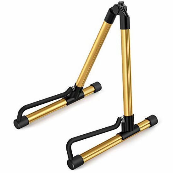 Picture of Donner Guitar Stand, DS-1 Portable Ultimate Guitar Stand for Acoustic Electric Classical Bass Guitar,Single Guitar Stand,Ukulele Stand (Gold)