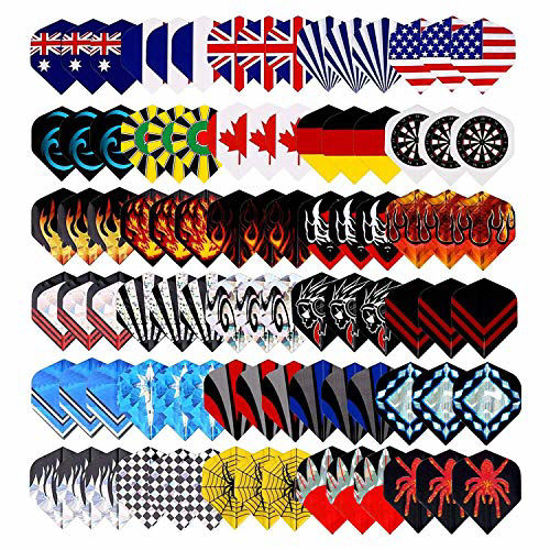 Picture of Tezoro Standard Dart Flights sets 30 sets 90 pcs Durable Replacement Dart Accessories Parts Supplies, Rich Variety of Designs Tail Wing