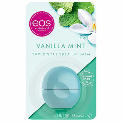 Picture of eos Super Soft Shea Lip Balm - Vanilla Mint | 24 Hour Hydration | Lip Care to Moisturize Dry Lips | Gluten Free | 0.25 oz
