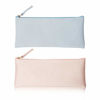 Picture of EONMIR PU Leather Pencil Cases Pouch Bag with Zipper,Small Simple Pencil Pouches, Makeup Pouch, Cosmetic Pouch (Blue+Pink)