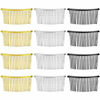 Picture of Frcolor Hair Comb 20 Teeth Bridal Hair Clip Combs Fancy DIY Metal Wire Hair Side Combs 12pcs (Golden White K Black)