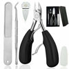 Picture of 4PCS Toe Nail Clipper for Ingrown or Thick Toenails,Toenails Trimmer and Professional Podiatrist Toenail Nipper for Seniors with Surgical Stainless Steel Sharp Blades Soft Grip Handle WANMAT