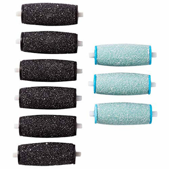 Picture of 6Extra Coarse & 3Regular Coarse Replacement Roller Refill Heads Compatible with PediPefect Electronic Foot File