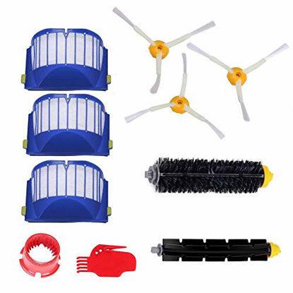 Picture of MYCHENG Vacuum Cleaner Replacement Part Kitfor Bristle Brush Flexible Beater Brush & Aero Vac Filter & Armed-3 Side Brush for iRobot Roomba 600 Series 595 610 614 620 630 645 650 655 660 671 680 690