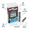 Picture of Liquid Chalk Marker Pen - White Dry Erase Marker - Chalk Markers for Chalkboard Signs, Windows, Blackboard, Glass - 6mm Reversible Tip (5 Pack) - 24 Chalkboard Labels Included