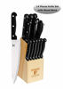 Picture of Stainless Steel Serrated Knife Set | Kitchen knives Set With High-Carbon Stainless Steel Blades And Wooden Block Set | Cutlery Knife Set By Moss & Stone. (14 Piece)