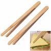 Picture of GKanMore 2 Pack 7 Inch Bamboo Kitchen Tongs for Toast Tea Bread Pickle Cooking (Style1-Straight)