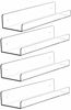 Picture of Cq acrylic 15" Invisible Acrylic Floating Wall Ledge Shelf, Wall Mounted Nursery Kids Bookshelf, Invisible Spice Rack, Clear 5MM Thick Bathroom Storage Shelves Display Organizer, 15" L,Set of 4