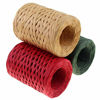 Picture of CREATRILL Raffia Ribbon Red Green Natural 3 Rolls 1080 Feet, 360 Feet Each Roll, Paper Twine Wrapping Ribbon for Christmas