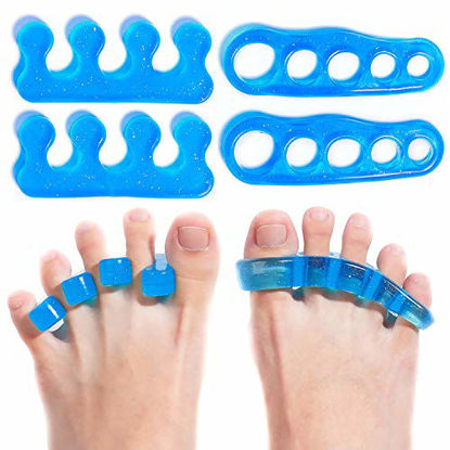 Picture of Premium Gel Toe Separators, Straighteners & Spacers | Hammer Toe & Bunion Corrector For Men & Women | Use for Pedicure, Yoga & Running (US Shoe Size 10 & Above)