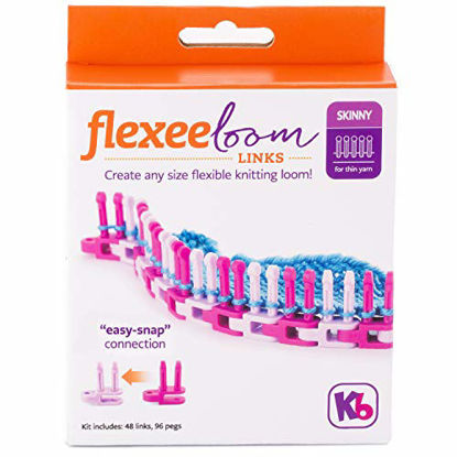 Picture of Authentic Knitting Board Flexee Loom Links Skinny for Thin Yarn, Small Gauge, 48 Piece