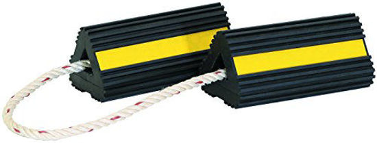 Picture of Buyers Products WC24483 Wheel Chock, Black/Yellow, 4 x 4 x 8 inches