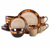 Picture of Gibson Casa Estebana 16-piece Dinnerware Set Service for 4, Beige and Brown - 70736.16RM