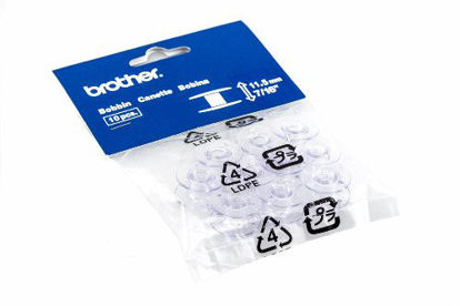 Picture of Brother Sewing and Embroidery Bobbins 10-Pack, SA156,Clear