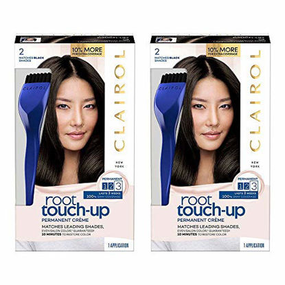 Picture of Clairol Root Touch-Up Permanent Hair Color Creme, 2 Black, 2 Count